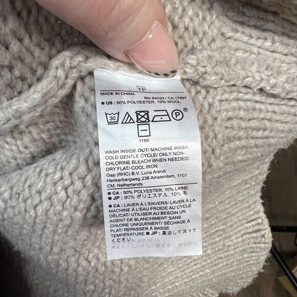 Banana Republic Chunky Cowl-Neck Cropped Sweater In Beechwood Size XS - Picture 4 of 5